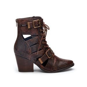 Matisse Getty Mid-Calf Snakeskin Booties